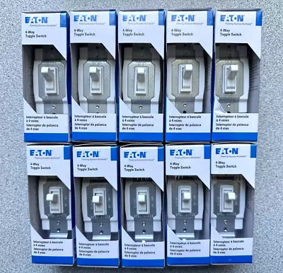 NEW Lot Of 10 EATON 1242-7W-BOX 4-Way Toggle Switch White 15A 120/277VAC Qty. 10 • $69.95