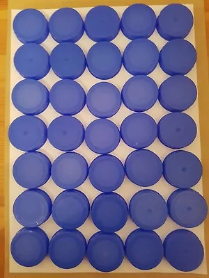 70 Blue Plastic Screw Top Milk Bottle Tops Lids Caps (Kids Art Craft School) • £2.25