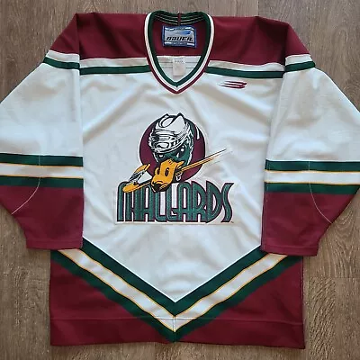 Quad City Mallards Vintage 90s Bauer Authentic Jersey UHL White Blank 48 • $300