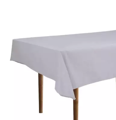 60 X 84 Silver Waterproof Wrinkle Resistant Fabric Tablecloth ~ Silver Gray • $16.44