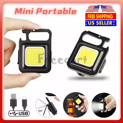 800 Lumens Mini COB Flashlights Bright Rechargeable Keychain Small Flashlight • $6.61