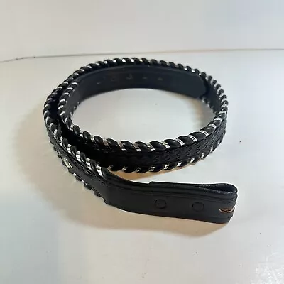 H&A Leather Black Mens Braided Belt #8013 USA Made Length 42  • $21.03