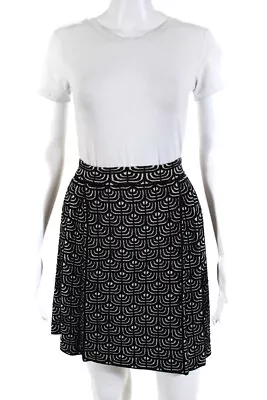 Missoni Womens Wool Knit Abstract Print Pleated Knee Length Skirt Black Size 6 • $56.01