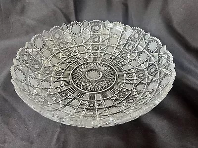 Antique Bohemian Hand Cut Queen Lace Bowl • $74