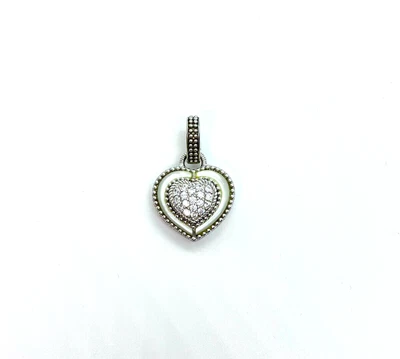 $29.99 • Buy Judith Ripka Sterling Silver, MOP & DQCZ Heart Pendant