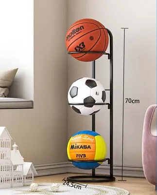 Football Basketball Ball Storage Rack Stand Balls Display Organizer Holder AU  • $22.99