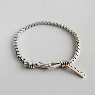 Women 925 Silver Filled Bead Handmade Vintage Geometric Bangle Bracelet Gift • $7.98