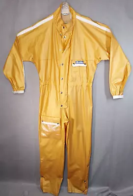 Vintage Rukka Motorcycle Jumpsuit Rain Suit Gold PVC Size 52 No Holes Need Clean • $53.85