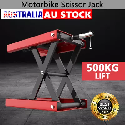 500KG Heavy Duty Hydraulic Motorcycle Lift Table Dirt Bike Scissor Jack Stand • $79.90