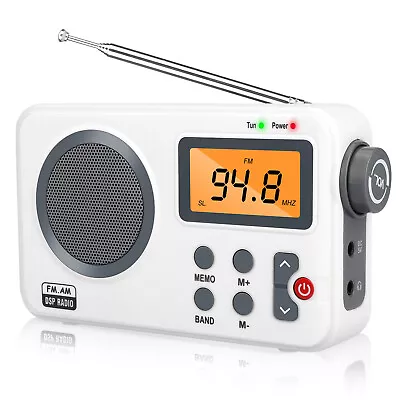 Rechargeable Portable FM/AM Radio Digital LCD Screen Clear Loud Speaker Player • $23.48