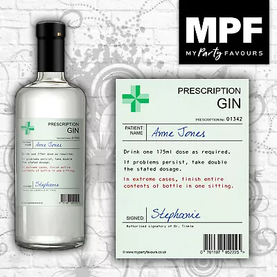 £2.50 • Buy Personalised Birthday Prescription Bottle Label - Wine Gin Vodka Whisky Prosecco