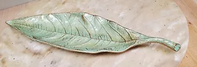 Vintage Metal Leaf Dish Tray 16 In. Long - Unique! • $18.99