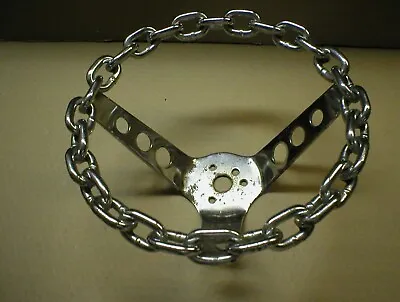 VINTAGE Chain Link Chrome Car Steering Wheel Lowrider Rat Rod Ratrod Custom • $124.95