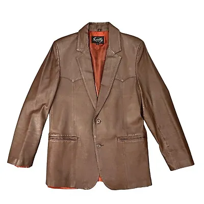 Vintage Scully Leather Blazer Mens 40 Brown 2-Button Western Sport Jacket *READ • $72.20