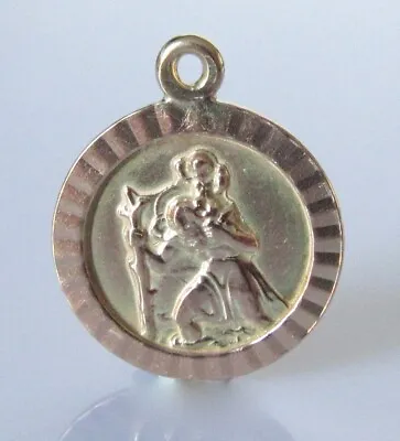 9ct Gold Pendant - 9ct Yellow Gold Embossed St. Christopher Round Pendant • $180.27