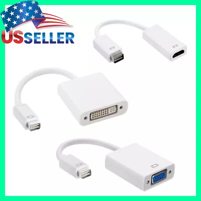 Mini DVI Male To DVI-D/VGA/HDMI Female Adapter 6  Cable Converter Apple MacBook • $8.69