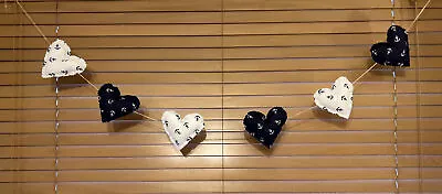 Handmade  Nautical   Seaside  / Heart Bunting  Garland  FREE POSTAGE • £6.49