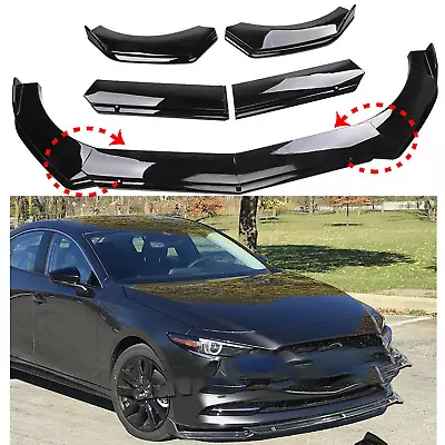 Front Bumper Spoiler Chin Splitter Body Kit Glossy Black For Mazda Speed 3 6 RX • $69.99