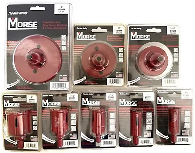 8 Pc Lot Mk Morse Bi-metal Hole Saw W/ Built-in Arbor 7/8  To 4  Holesaw Usa • $69