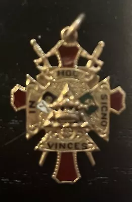 Antique Fob In Hoc Signo Vinces Knights Templar Real Gold Masonic 32nd Degree • $1700