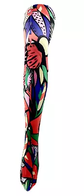 Abstract Tropical Flower Colourful Printed Tights Floral Alternative Funky Pop • £12.30