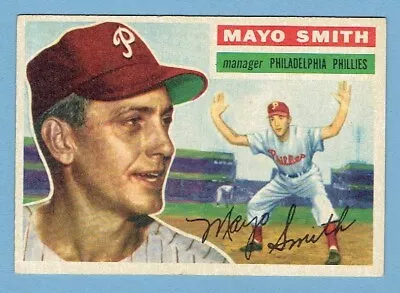 1956 Topps Mayo Smith #60 No Creases Clean Back Philadelphia Phillies Ex/mt • $3.49