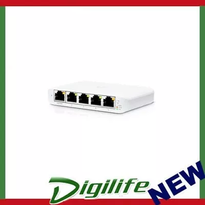 $68 • Buy Ubiquiti USW Flex Mini 5 Port Gigabit Switch Managed UniFi Layer 2， 1x PoE Input