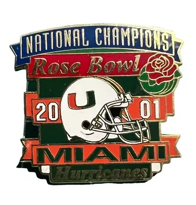 National Championship 2001 University Of Miami ￼Hurricanes Pin-Back • $20