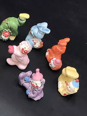 #F#  Vintage Complete Set Of 6 Japan Fine Porcelain Miniature Circus Clowns  • $44.99