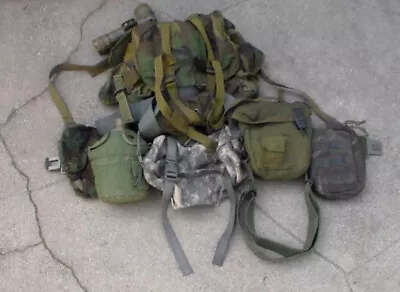 Old US Military Vietnam War To Iraq War Era Alice Pack Backpack Belt Set -USED- • $100