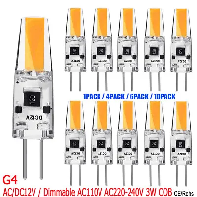 $12.19 • Buy 10Pack G4 COB LED Bulb Lamp 3W Dimmable AC110V For 20W Halogen Light Replacement