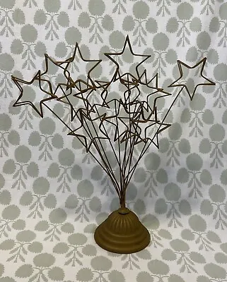 Metal Gold Christmas Star Holiday Card Holder 18” Vintage Heavy • $109.99