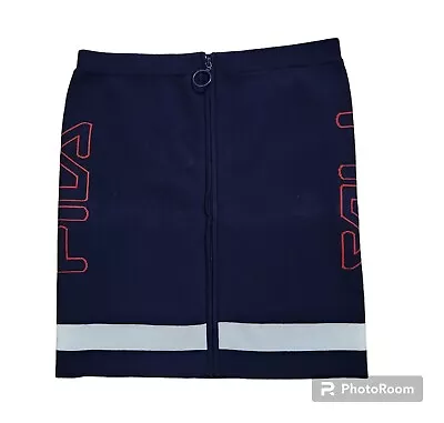 Women's Fila Katia Knit Skirt Size Blue Red White Zip Front Tennis Golf Casual • $26.57