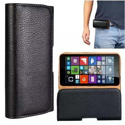 For BLU G33 Leather Belt Clip Phone Pouch Holster Case • $12.99