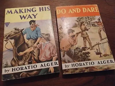 C1950 Horatio Alger Paperback BOOKS MCM  MAKING HIS WAY DO & DARE Soft VALUE  • £7.91