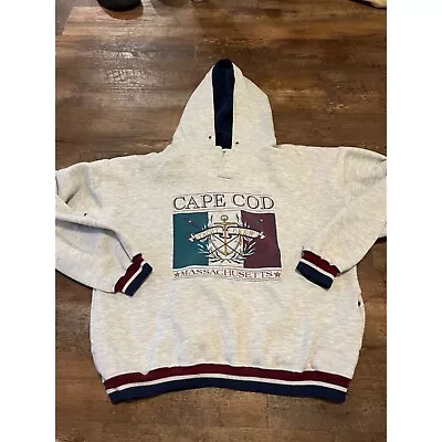 Vintage Gear Cape Cod Massachusetts Pullover Sweatshirt Hoodie Size Medium • $14.99