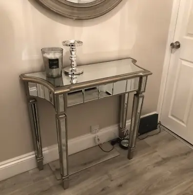 £249.90 • Buy Modern Glass Console Table Venetian Mirrored Furniture French Silver Hallway 
