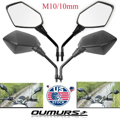 2x Motorcycle Rear View Side Mirrors For M10 Scooter Bikes Motorcross Dirt Bike • $17.69
