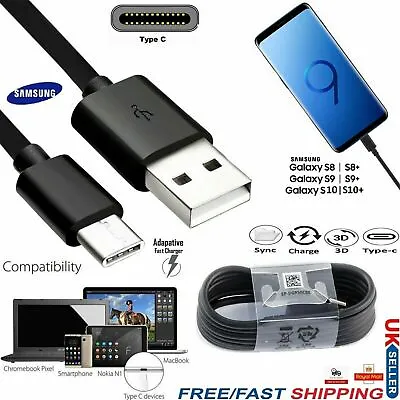 Android Samsung Galaxy Note 8 9 10 S8 S9 S10 USB Type C Fast Data Charging Cable • £2.45