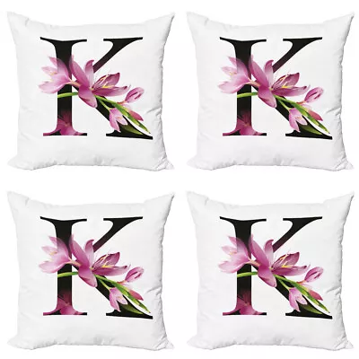 Letter K Pillow Cushion Set Of 4 Blooming Kaffir Lily K • £20.99