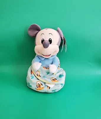 Mickey Mouse Small Soft Toy In Pouch Plush Baby Gift • £16.99