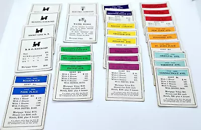 1946 Parker Brothers Monopoly Replacement Piece Property Cards Utility Vintage • $5.99