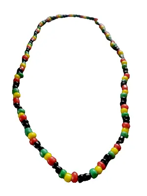 Rasta Necklace Roots Beads. Wood One Love Jamaica Reggae Africa Roots Bob • $24.99