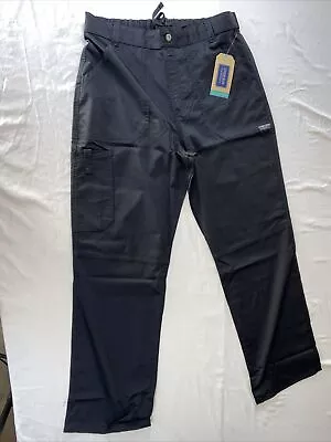 Cherokee Workwear Revolution Men's Fly Front Scrub Pants - WW140 Black Medium • $12.99