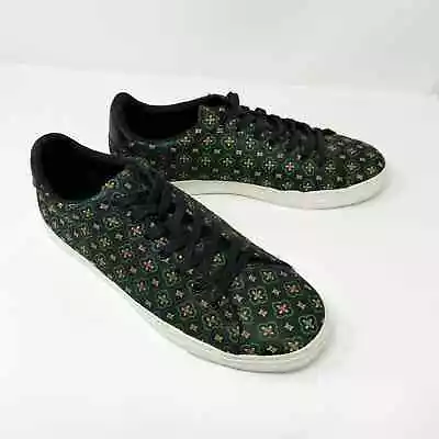 H&M Jacquard Patterned Woven Fabric Sneakers Black Green Gold Men's Size 10.5 • $16.99