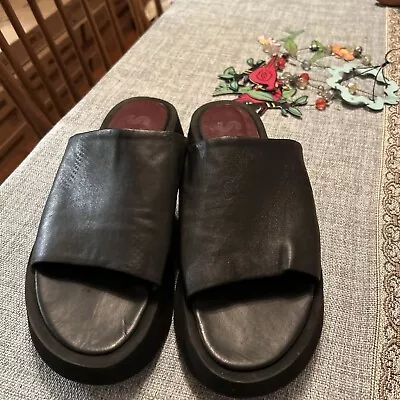 Beautiful Black Leather Slip On Sandals By Staud Size 41 Or 10.5 • $60