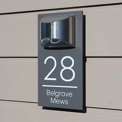 Solar Light House Sign LED Illuminated Contemporary Modern Door Number Plaque • £22.99