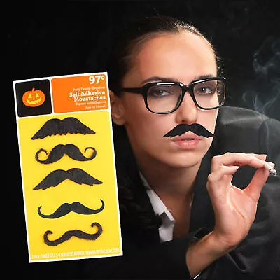 5pcs Fake Mustache Realistic Self-adhesive Cosplay Kids Adult Fake Whisker Novel • $8.30