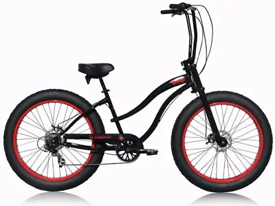 7 Speed 26  Slugo SS Beach Cruiser Bicycle High Rise Handlebar Fat Tire Bike • $695.99