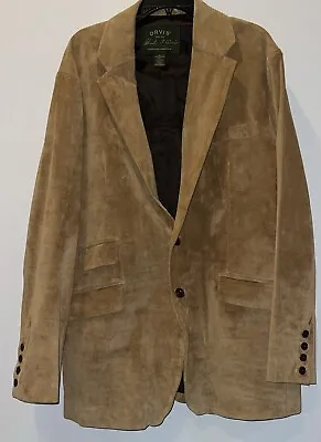 ORVIS Signature Suede Leather Jacket Sport Coat Surgeon Cuffs Blazer Men's Large • $59